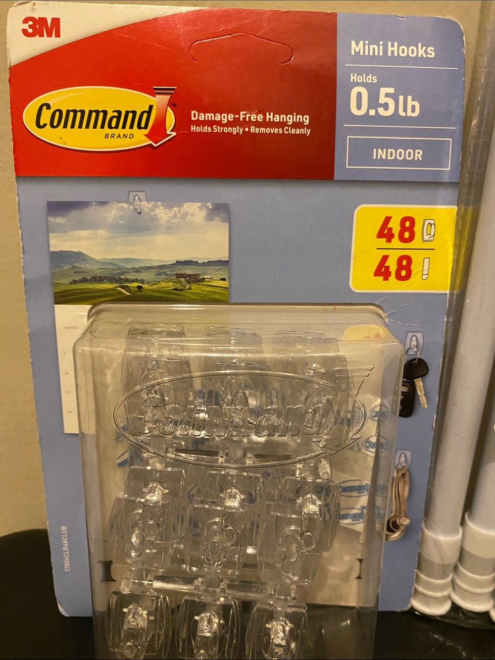 Command Clear Mini Hooks & White Spring Tension Rods - Picture 2 of 3